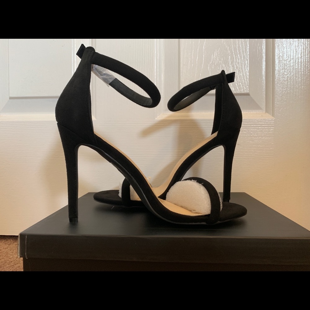 Fashion Nova Black suede heels